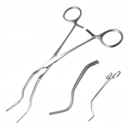 Затискач по GREGORY атравматичний, кровоспинний, зігнутий, для глибоких порожнин. Довжина 18,0 см